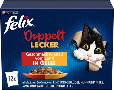FELIX So gut wie es aussieht, Katzenfutter nass in Gelee (6 x 12 Beutel à 85g)
