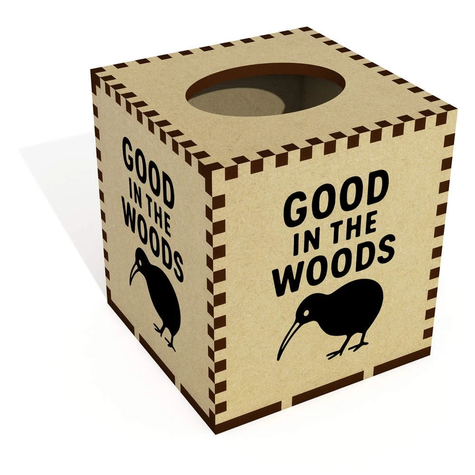 Square 'Good in the Woods' Wooden Tissue Box Cover (TB00069603) - Image 1 of 1