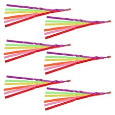 6pcs Rainbow Dance Ribbons: Rhythm Ribbons Wrist Streamers Hand Held Rhythm