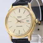 Vintage 1977 **NEAR MINT** OMEGA Seamaster Cal.1342 Qz Push Crown Gold 36mm Mens
