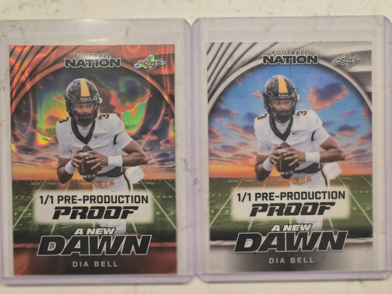 2025 LEAF  NATION PRE-PRODUCTION PROOF (2) CARD LOT DIA BELL A NEW DAWN 1/1! 🔥