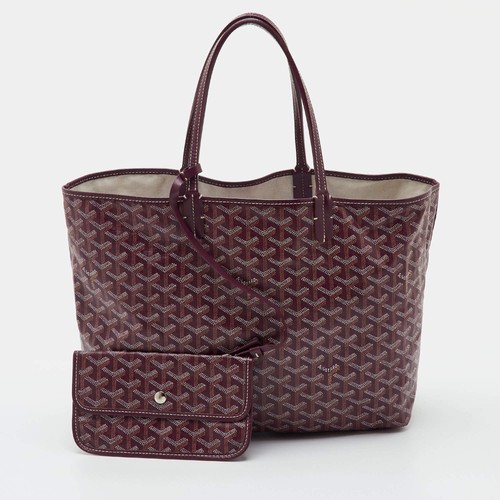 Goyard Saint Louis PM Burgundy Goyardine Coated Canvas and Leather Tote