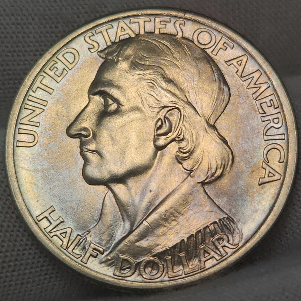 Nicely Toned 1934 Daniel Boone Half Dollar UNC BU 90% Silver Commemorative CHBN1 - Image 2 of 4
