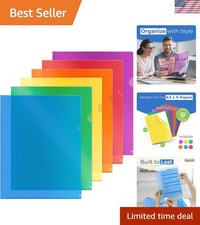 Clear Plastic Folders for Documents 12 Pack, Assorted Colors - Letter Size Pl...