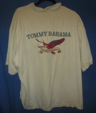 Men's Tommy Bahama Silk Camp Shirt Embroidered Maduro Paradise XL fits bigger 