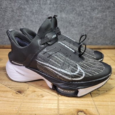 Nike Air Zoom Tempo NEXT% Flyease Mens 8.5  Black White CV1889-005 Running Shoes