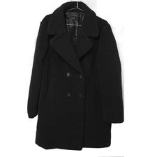 NEW- Ralph Lauren Sherpa Teddy Coat -XXL- Black Double Breasted Peacoat- HEAVY