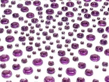 CraftbuddyUS 325pcs Lilac Self Adhesive Diamante Rhinestone Gems, DIY, 2mm-5mm