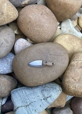 Handmade Miniature Knife Pendant &ndash; Recycled Steel & Oak | Bushcraft Gift