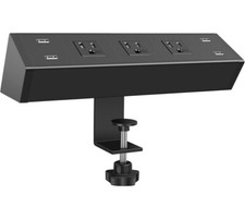 40W Desk Clamp Power Strip with 3 Outlets  4 USB Ports - Fast Charging Solution