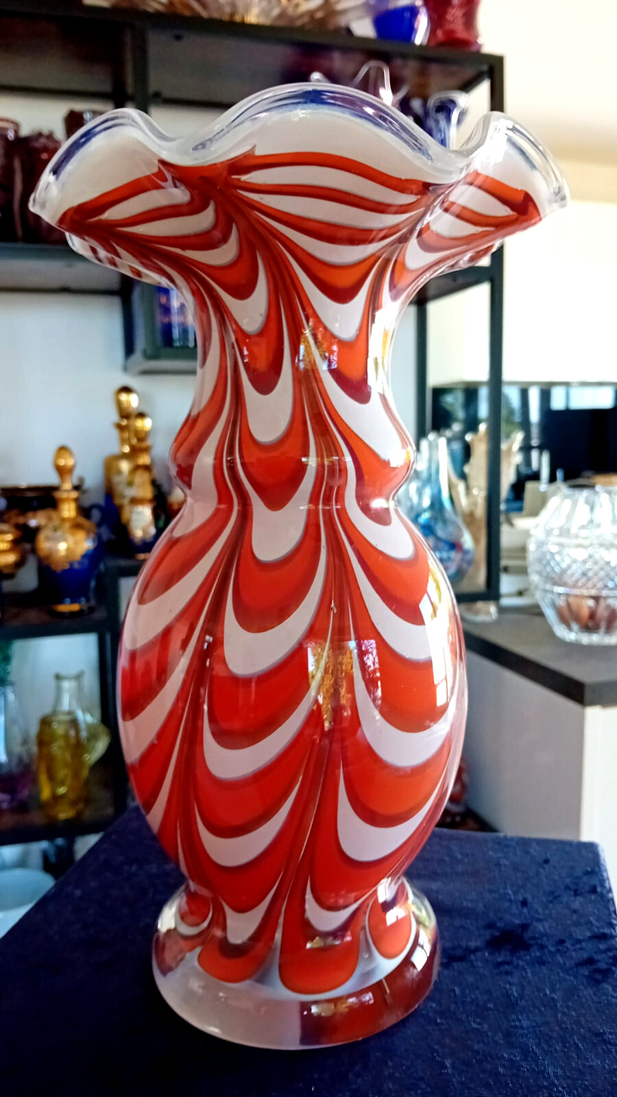 XL große schwere Glas Vase - MURANO ANTIK -dekoratives Designerobjekt- Höhe 31cm