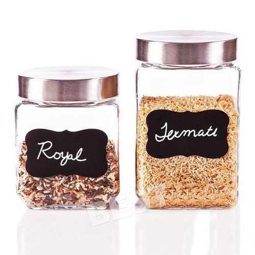 40/80pcs Blackboard Chalkboard Labels + 2 Chalk Pen Kitchen Jar Craft Stickers - Picture 8 of 14