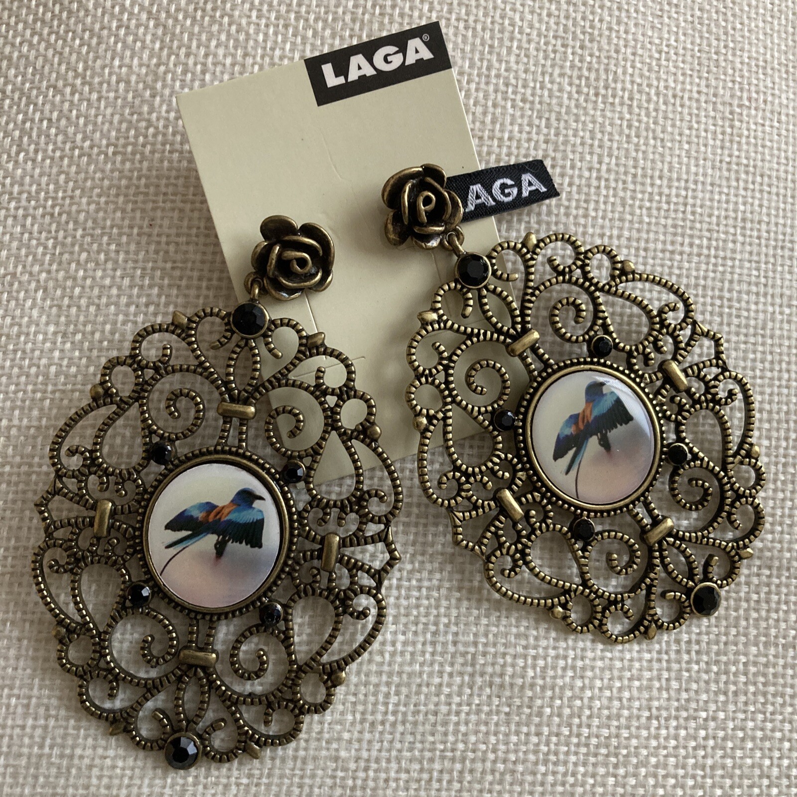 B.O LAGA Oiseau de Paradis en laiton doré 18k, bijoux d'artisanat d'art français