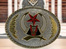 Vintage Shriners Masonic Belt Buckle W/ Scimitar