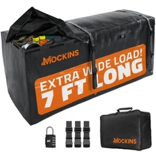 Mockins 40 Cu Ft. Black Waterproof Car Carrier Cargo Bag (84"x24"x85")