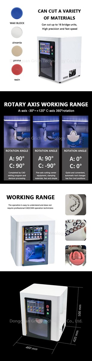 Electron Dental Laboratory 5-Axis CNC Zirconia Milling Machine CAD