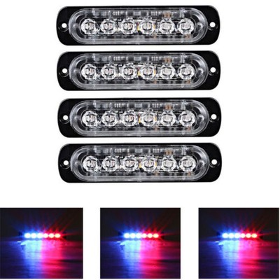 Blue Red 2X 6 LED Car Truck Emergency Warning Strobe Flashing Light Lamp Control Blue Red 2X 6 LED Car Truck Emergency Warning Strobe Flashing Light Lamp Control