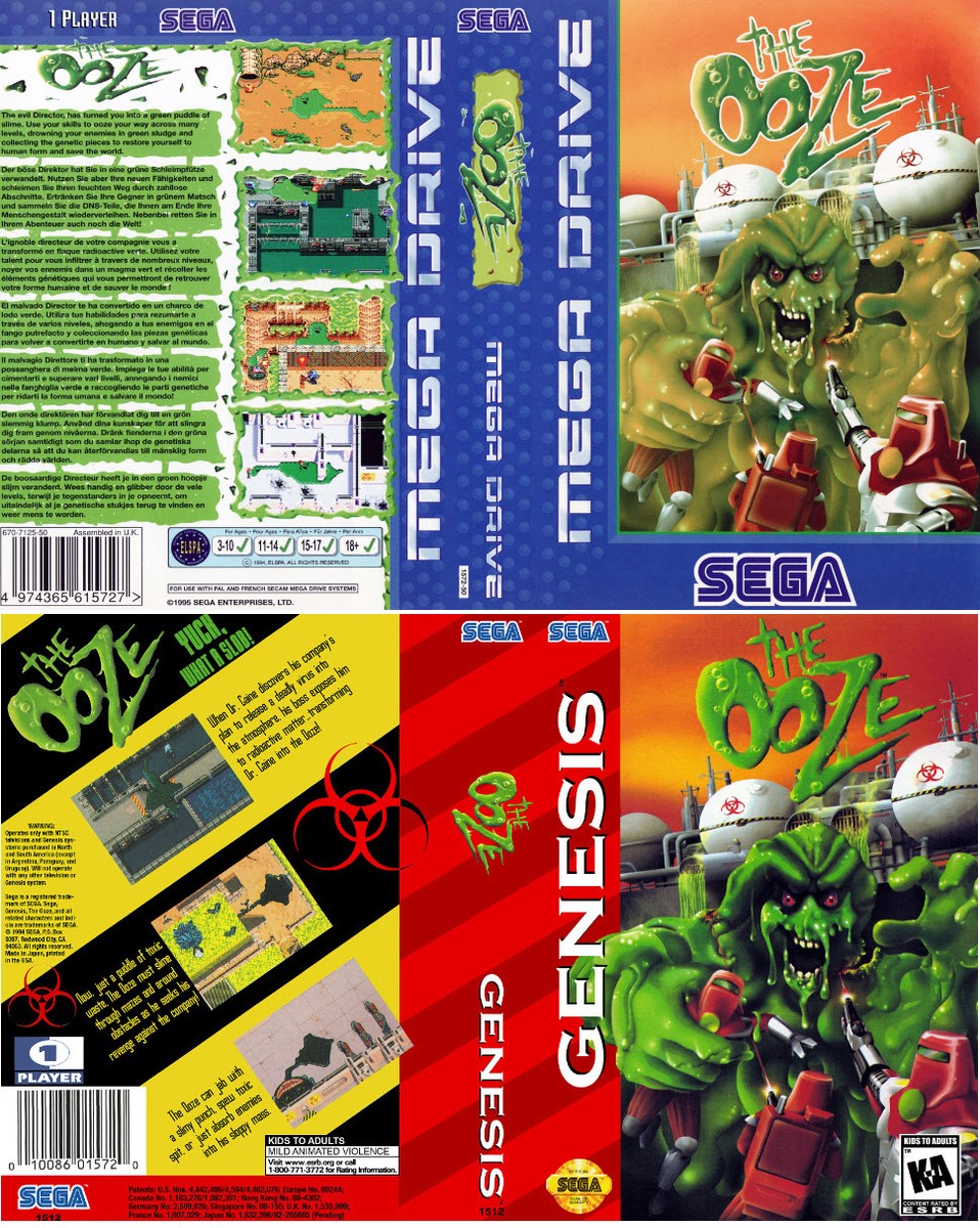 The Ooze Megadrive PAL & NTSC Genesis Box Art Case Insert Only | eBay