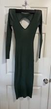 VINTAGE GUESS LONG FOREST GREEN SWEATER DRESS OPEN BACK SIZE MEDIUM