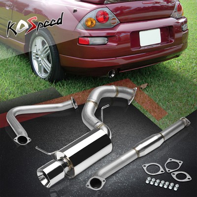 4''ROLL MUFFLER TIP RACE CATBACK EXHAUST SYSTEM FOR 00-05 ECLIPSE 6G72 3.0L/V6