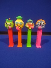 PEZ Dispensers Lot Of 4 Sour Face Sourz Pineapple Grape Watermelon Apple