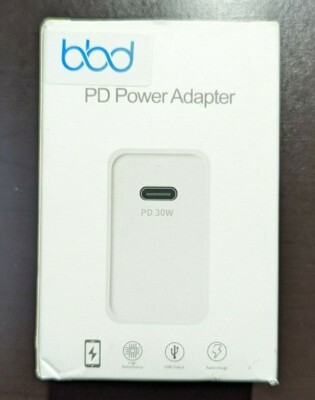 BBD (BlueBeat Digital) PD Power Adapter 30 Watt, Type C, 5V, 9V, 12V, 15V
