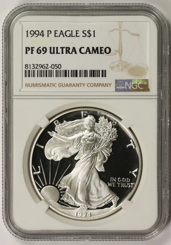 1994-P American Silver Eagle $1 Proof PF 69 Ultra Cameo NGC