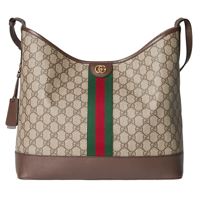 GUCCI Ophidia Large Beige/Ebony GG Shoulder Bag New And Authentic