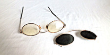 wire rim eyeglasses with Bugle Boy clip on sun glasses 130 Eyetel Italy 287