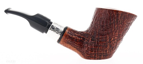 Pascucci Pfeife SANDGESTRAHLT braun Shape Stand Up Cherrywood Poker echt silber - Bild 2 von 9