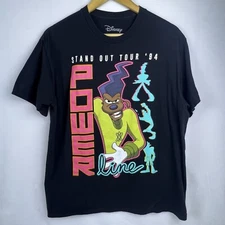 Disney Men's Stand Out Tour '94 Power Line T Shirt Sz L Black
