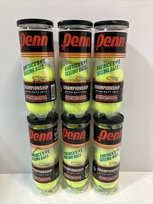 Penn Championship Extra-Duty Tennis Balls 6 Pack (6 Cans, 18 Balls)