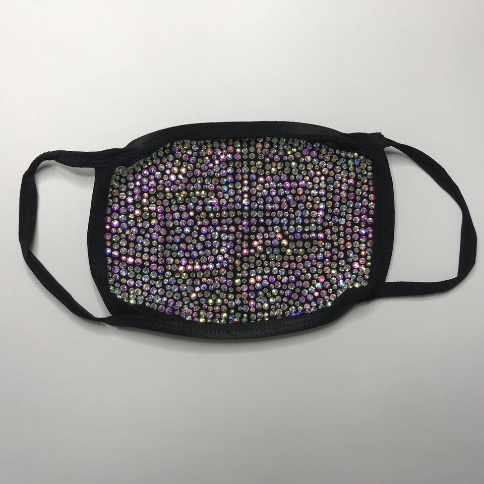 Swarovski crystals; bling washable reusable breathable face mask with filter - Image 3 of 4