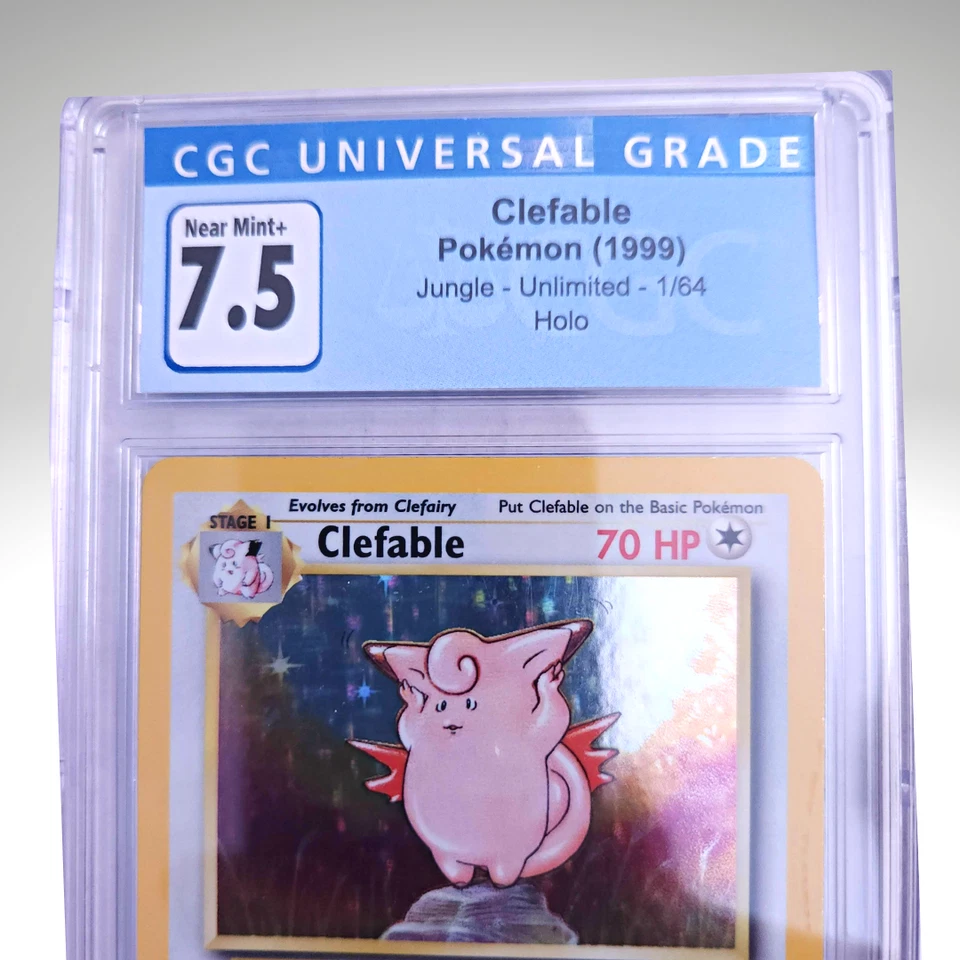 Pokemon WOTC Clefable 1/64 Jungle UNLIMITED Holofoil Rare CGC 7.5 Near Mint+ - Image 3 of 3