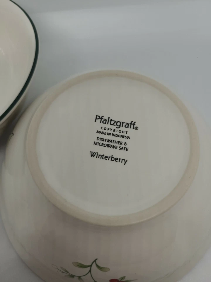2 Pfaltzgraff Winterberry Navidad Cereal Ensalada Helado Postre Cuenco 6x6x2 Foto 3 de 4