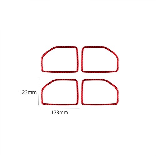 Cubierta de tirador de puerta interior de fibra de carbono roja para Jeep Wrangler JK 2011-2017 - Imagen 2 de 13