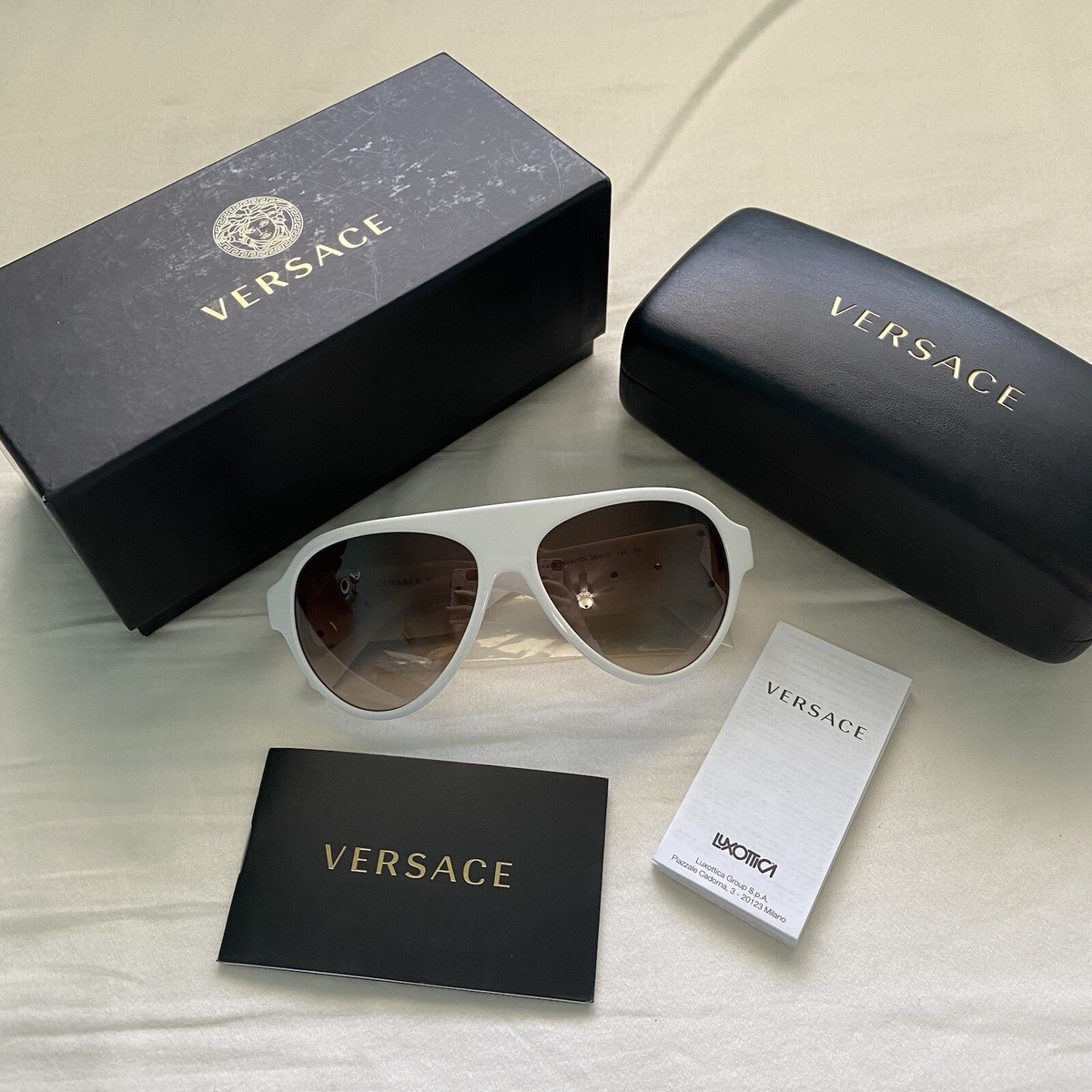 Versace Sunglasses - White with Gold Accents - Designer  display picture 2