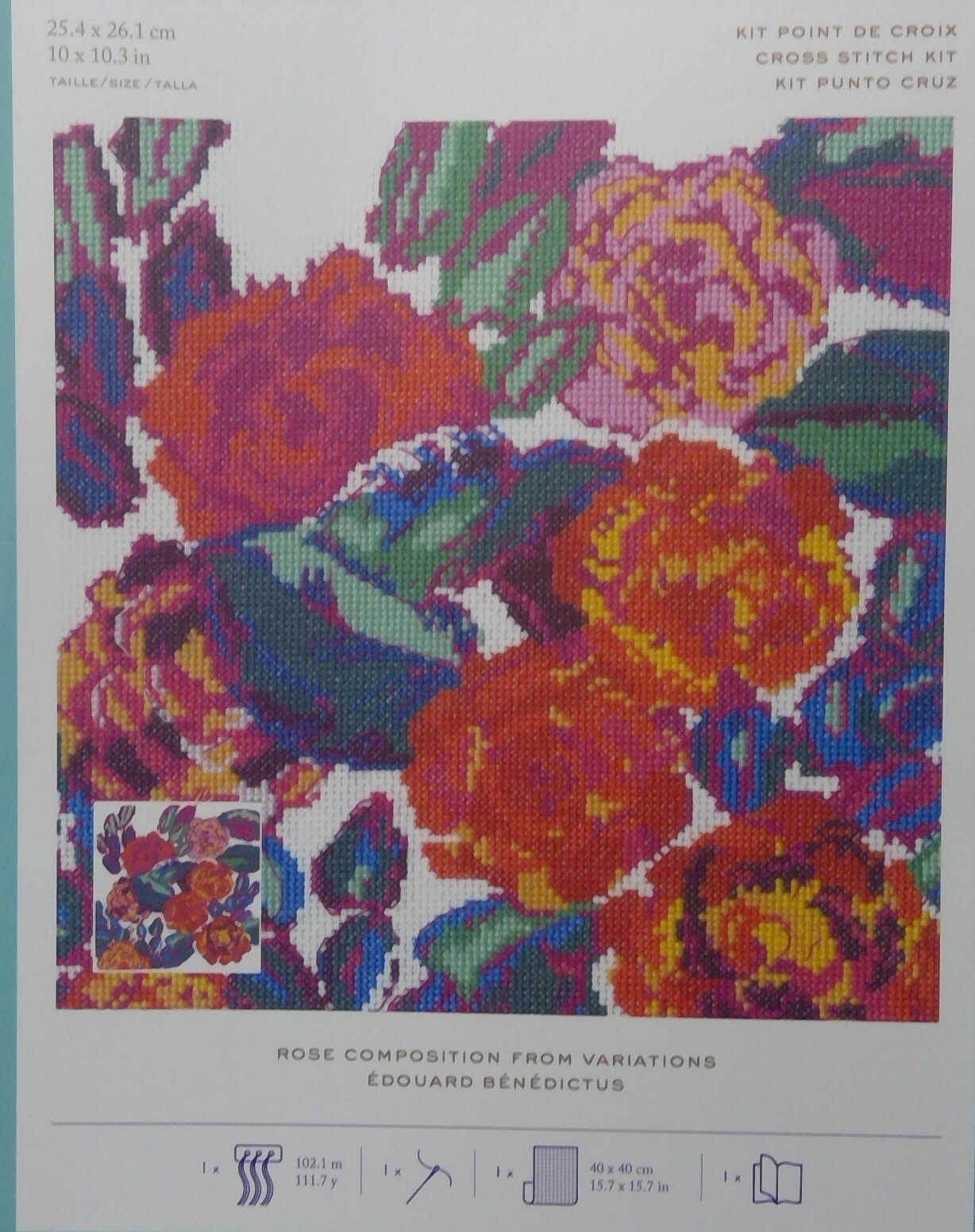 V&A DMC CROSS STITCH -ROSE COMPOSITION