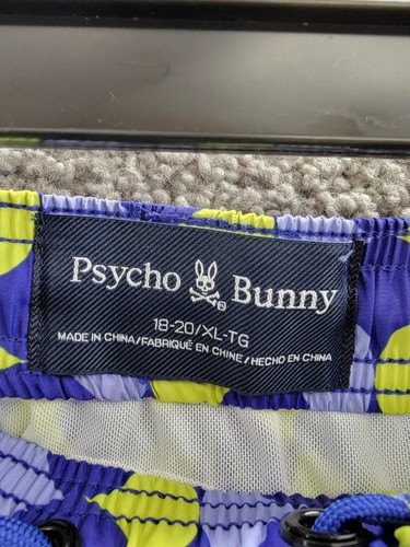 Psycho Bunny Colchester Swim Trunks Big Boys' XL (18/20) Blue/Yellow Pull On - Picture 10 of 17