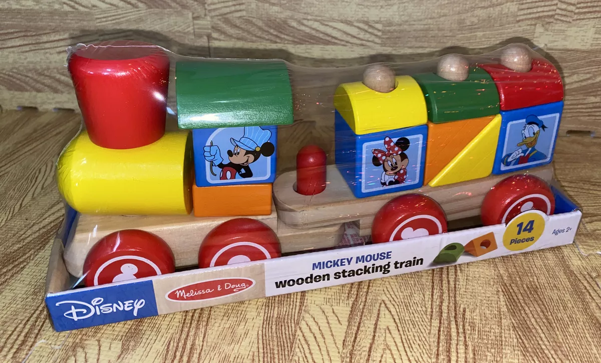 Melissa Doug Disney Mickey Mouse Friends Wooden Stacking Train