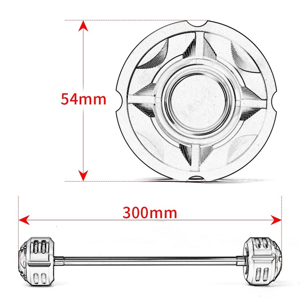 For Kawasaki Ninja H2 H2R 2017-2024 Front Wheel Axle Fork Slider Crash Protector - Imagem 4 de 4