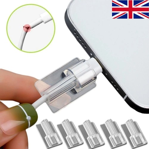 Soft Silicone Charger Cable Winder Fast Charging Cable Protector Sleeve Cover UK - 第 1/18 張圖片