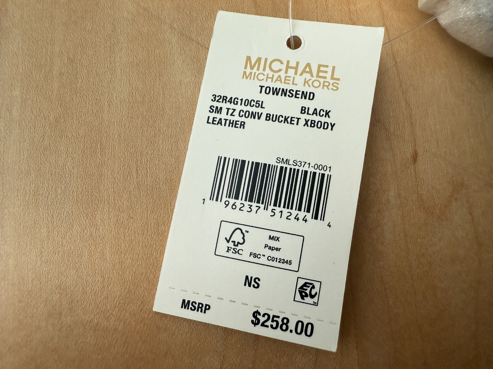 MICHAEL Kors Townsend Leather Convertible Bucket Crossbody, purse, bag, New