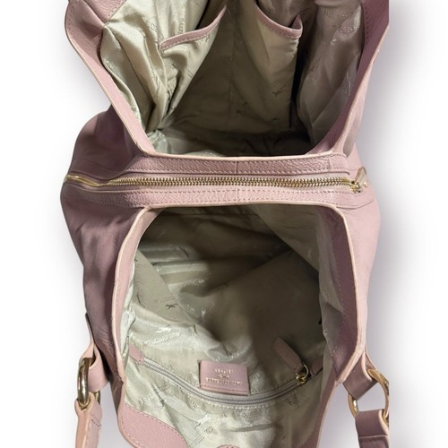 Bolso Hobo Retro Paul Costelloe Rosa Malva Cuero Genuino Grande - Imagen 5 de 9