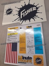 Fisher Minute Mount Snow Plow Decals 7pc Kit. Install Removal Blade Safety New