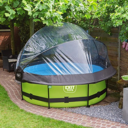 Swimming Pool Dome EXIT Toys 244cm Round Multifunctional Heat Pool Cover, White - Picture 10 of 10