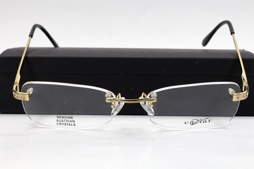 Caviar M2309 C21 Gold Austrian Crystals Rimless Luxury Eyeglasses 53 ...