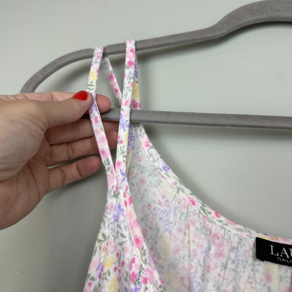 Ralph Lauren Black Label Nightgown Women Medium Floral Sleep Slip Dress