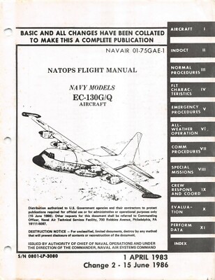 EC-130G/Q 1986 Flight Manual Flight Handbook Aircraft Manual - CD