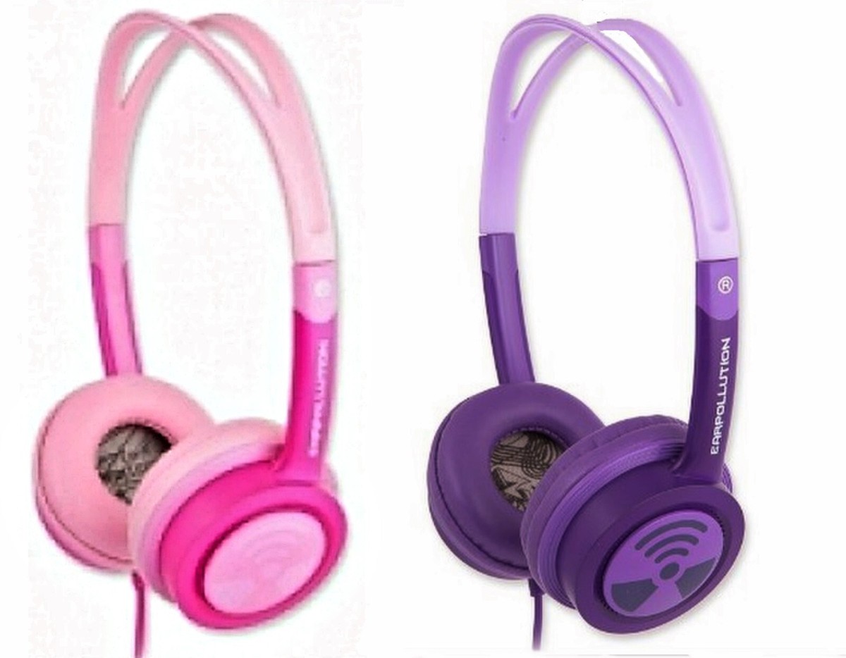 IFROGZ EAR POLLUTION TOXIX OVER EAR WIRED STEREO HEADPHONES, PINK OR PURPLE